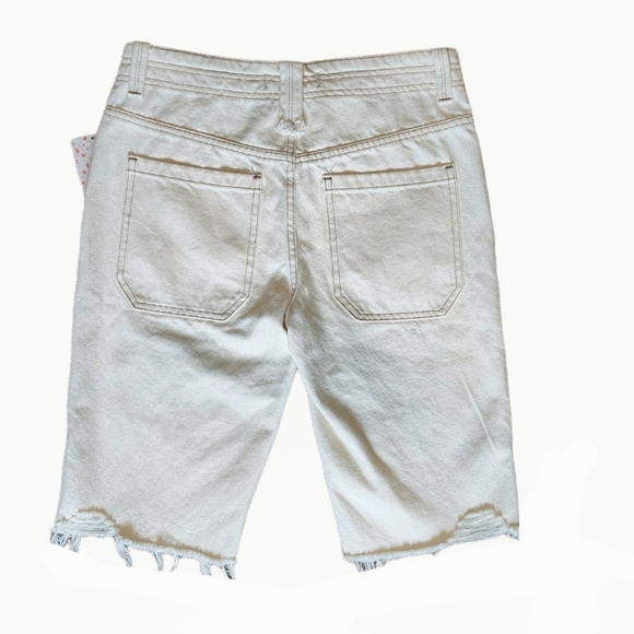 Free People Rebel Rouser Cutoff Shorts Cream - Picture 5 of 7
